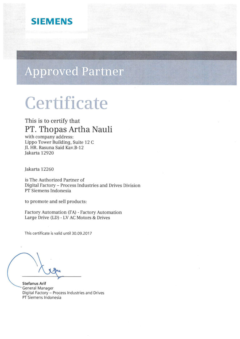 Certificate Siemens