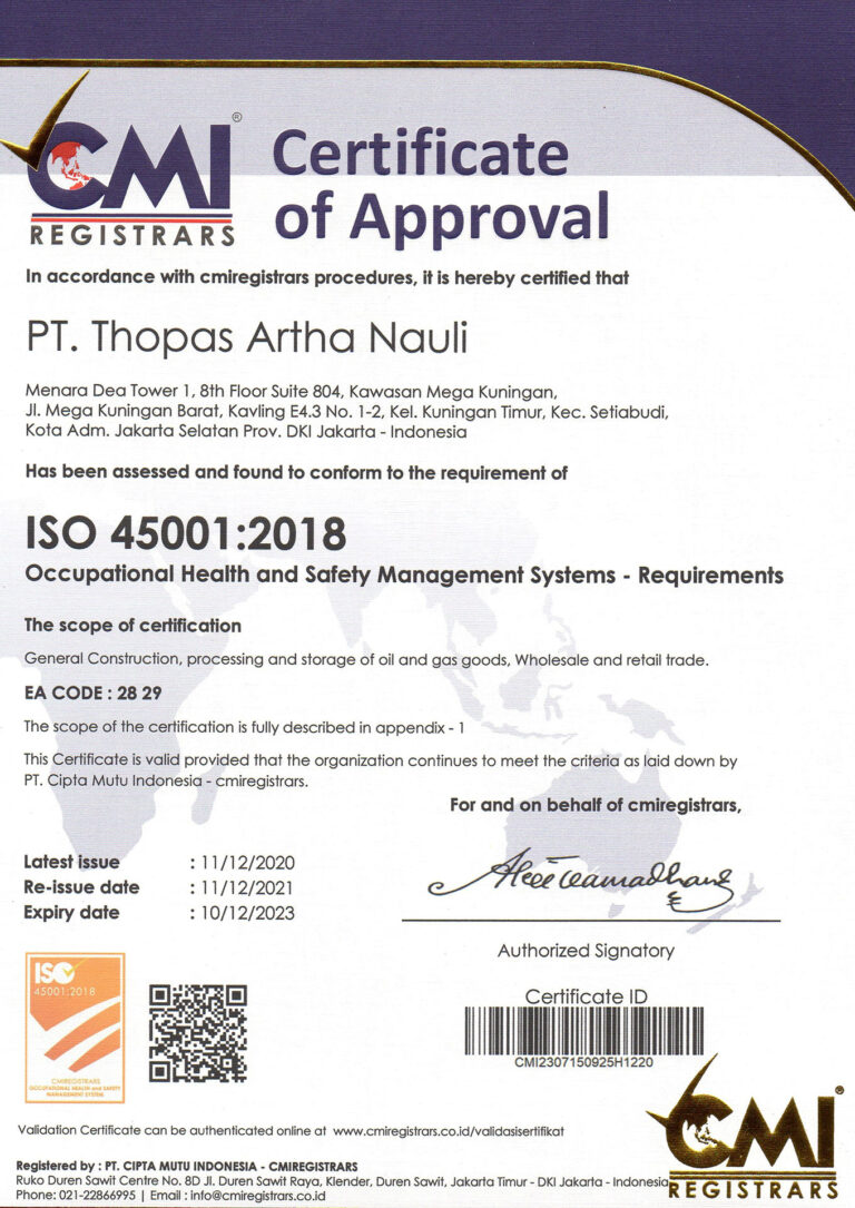 Certificate ISO 45001